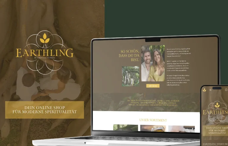 Webdesign & Online-Shop für Earthling – moderne Spiritualität & Corporate Design