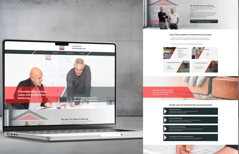 Webdesign für Stenzel Bau – kompletter Website-Auftritt für Bauunternehmen